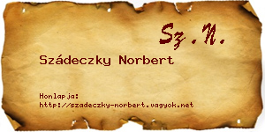 Szádeczky Norbert névjegykártya