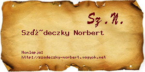 Szádeczky Norbert névjegykártya