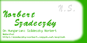 norbert szadeczky business card