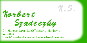 norbert szadeczky business card